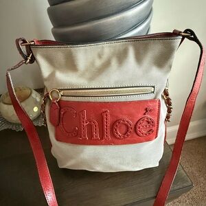 Chloe Orange and Cream Women's Bag